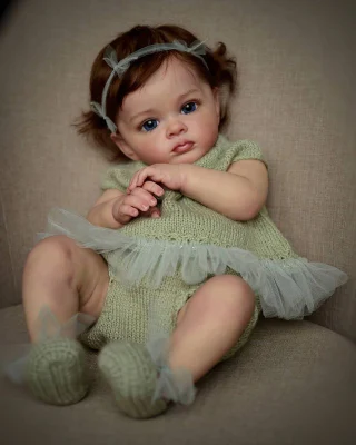 60 cm fertige Puppe im Bild, wiedergeborene Puppe, Tutti-Puppe für Kleinkinder, handbemalt mit Genesis-Farbe, hochwertige 3D-Hautpuppe
